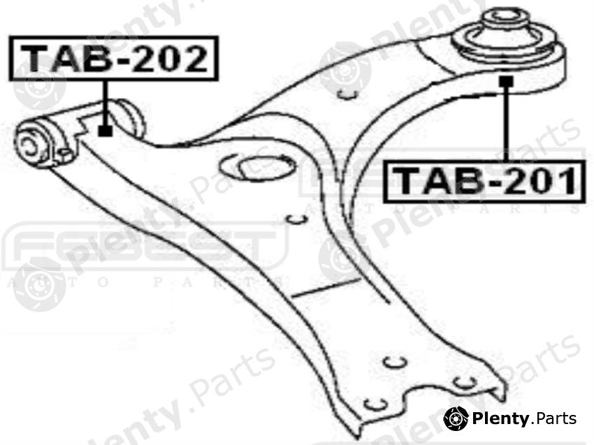  FEBEST part TAB201 Control Arm-/Trailing Arm Bush