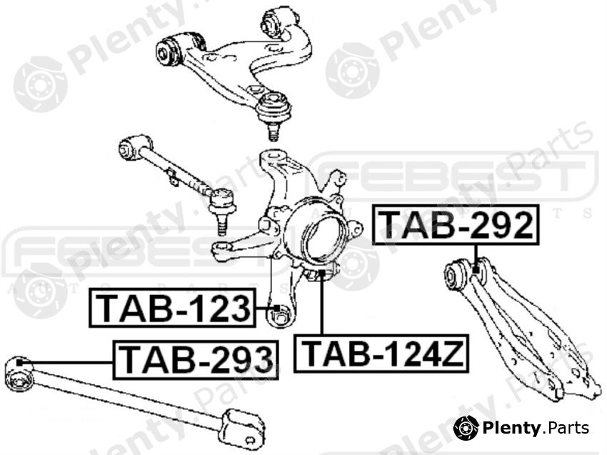  FEBEST part TAB292 Control Arm-/Trailing Arm Bush