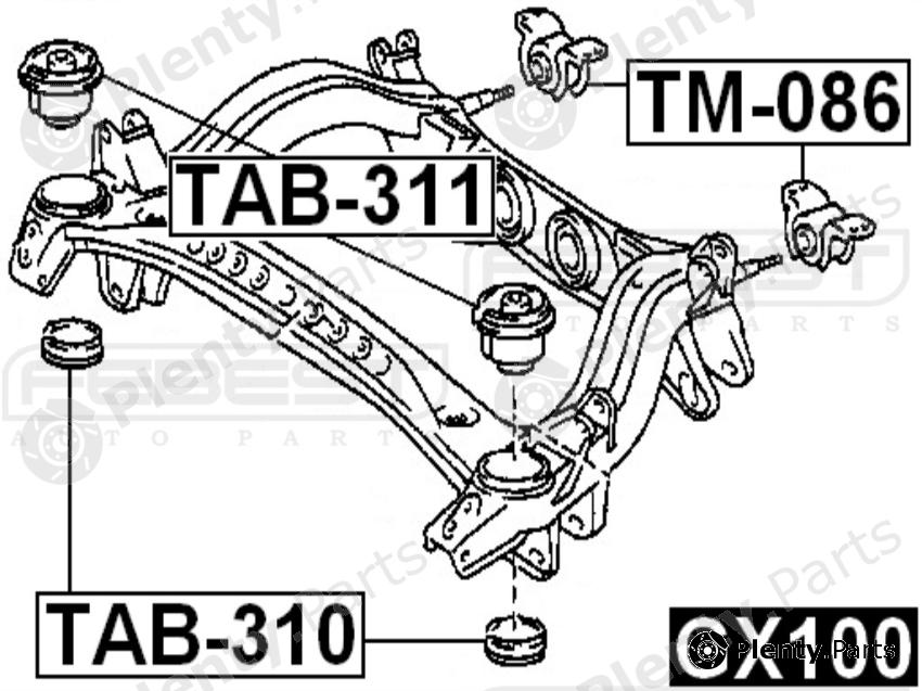  FEBEST part TAB310 Control Arm-/Trailing Arm Bush