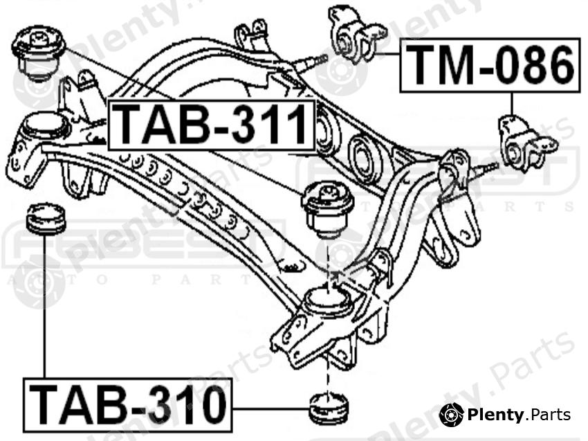  FEBEST part TAB311 Control Arm-/Trailing Arm Bush