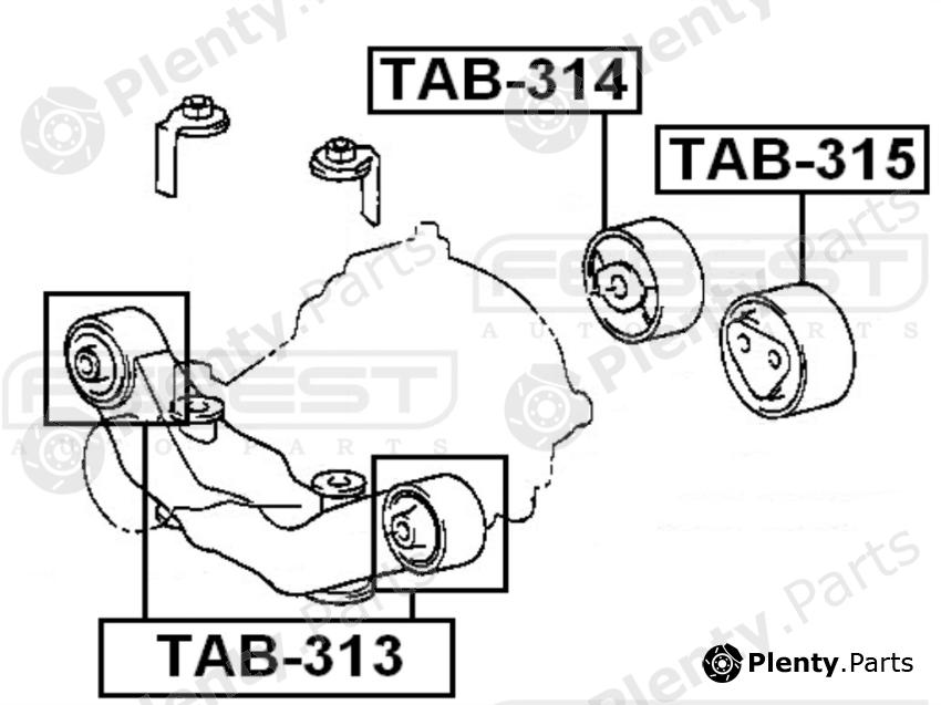  FEBEST part TAB314 Mounting, differential