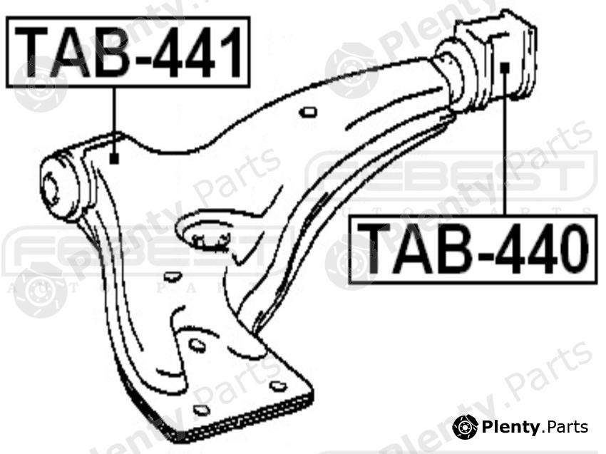  FEBEST part TAB-440 (TAB440) Control Arm-/Trailing Arm Bush