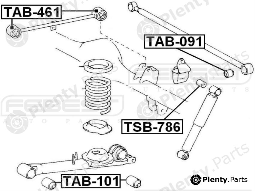  FEBEST part TAB461 Control Arm-/Trailing Arm Bush