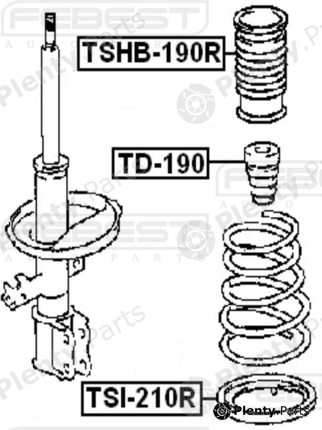  FEBEST part TD-190 (TD190) Shock Absorber