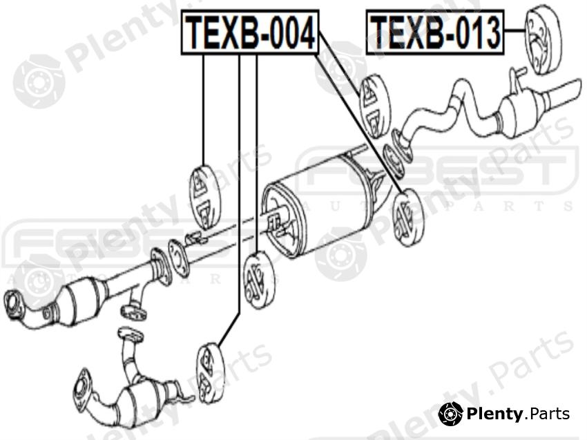  FEBEST part TEXB-013 (TEXB013) Mounting Kit, exhaust system