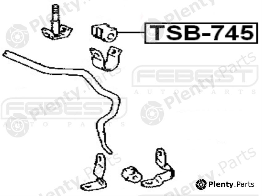  FEBEST part TSB745 Stabiliser Mounting