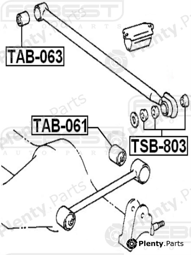  FEBEST part TSB803 Control Arm-/Trailing Arm Bush