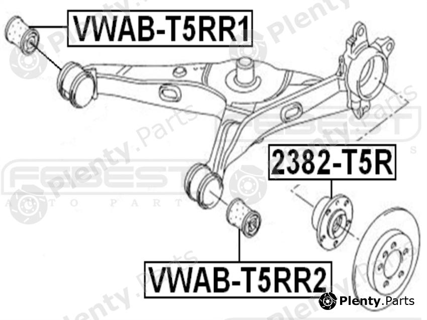  FEBEST part VWAB-T5RR2 (VWABT5RR2) Control Arm-/Trailing Arm Bush
