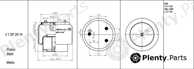  VIBRACOUSTIC part V1DF25-13 (V1DF2513) Replacement part