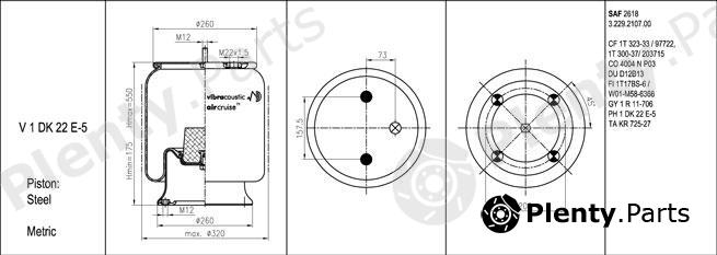  VIBRACOUSTIC part V1DK22E-5 (V1DK22E5) Replacement part