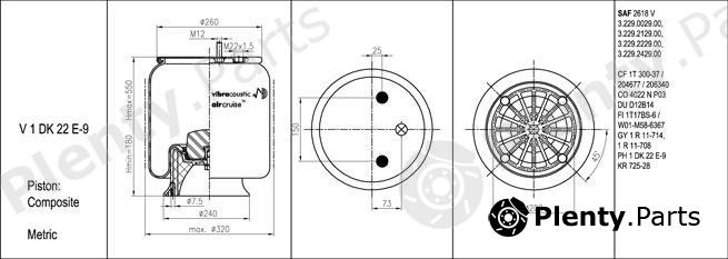  VIBRACOUSTIC part V1DK22E-9 (V1DK22E9) Replacement part