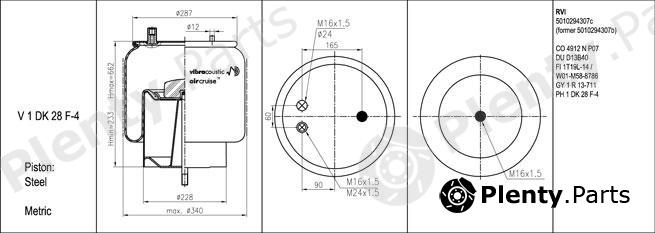  VIBRACOUSTIC part V1DK28F-4 (V1DK28F4) Replacement part