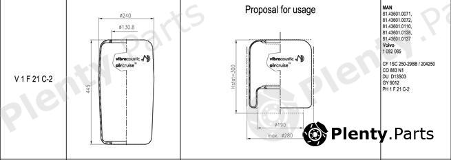  VIBRACOUSTIC part V1F21C-2 (V1F21C2) Replacement part