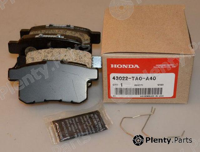 Genuine HONDA part 43022TA0A40 Brake Pad Set, disc brake