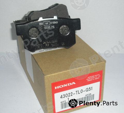 Genuine HONDA part 43022TL0G52 Brake Pad Set, disc brake