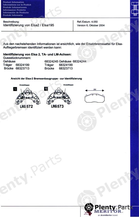 Genuine MERITOR (ROR) part LRG573 Replacement part