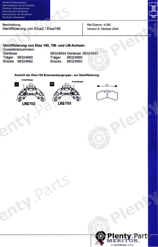 Genuine MERITOR (ROR) part LRG703 Replacement part