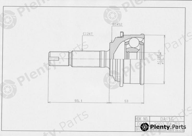  HDK part DA-016 (DA016) Replacement part