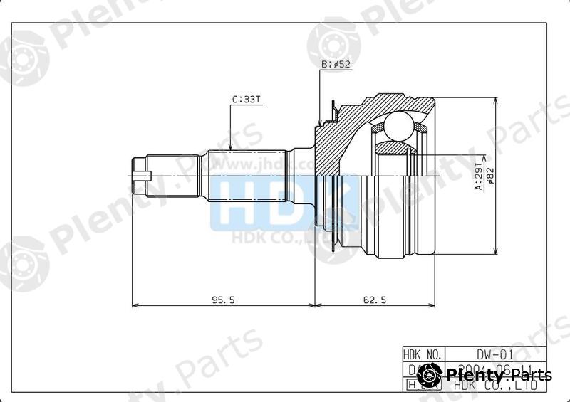  HDK part DW-01 (DW01) Joint Kit, drive shaft