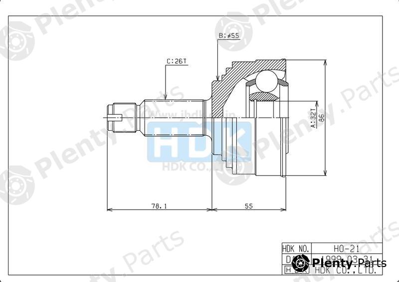  HDK part HO021 Joint Kit, drive shaft