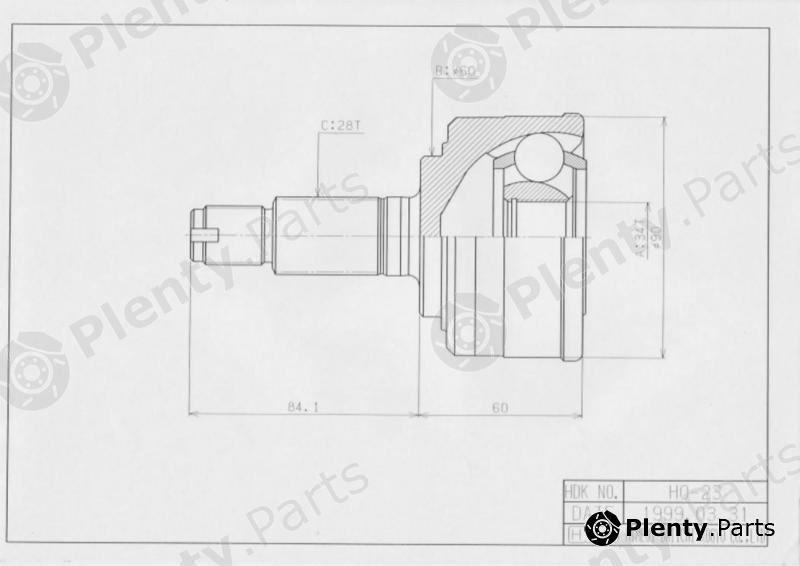  HDK part HO-23 (HO23) Joint Kit, drive shaft