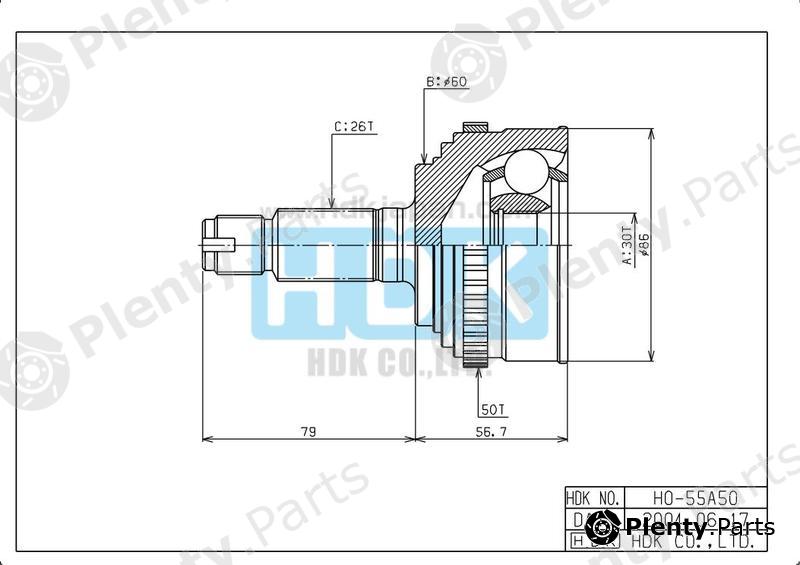  HDK part HO055A50 Joint Kit, drive shaft