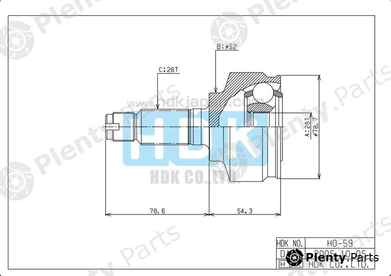  HDK part HO059 Joint Kit, drive shaft