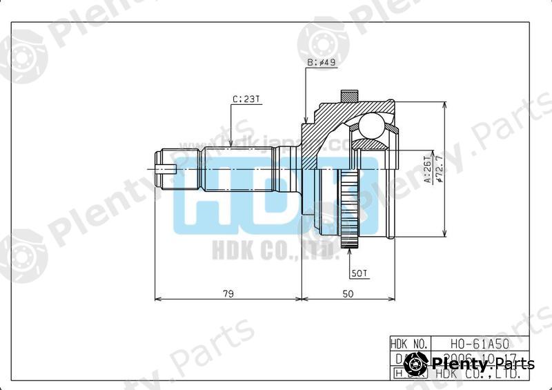  HDK part HO061A50 Joint Kit, drive shaft