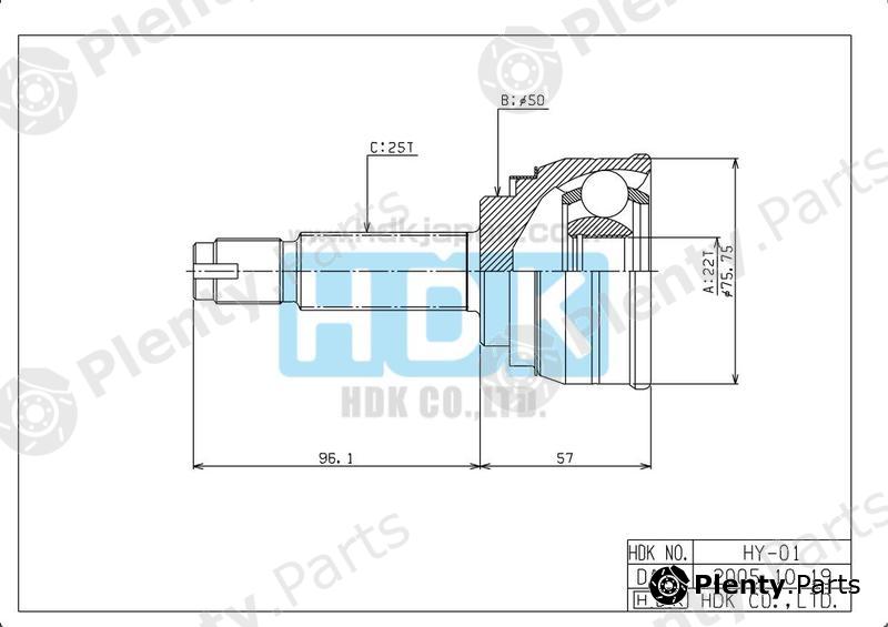  HDK part HY001 Joint Kit, drive shaft