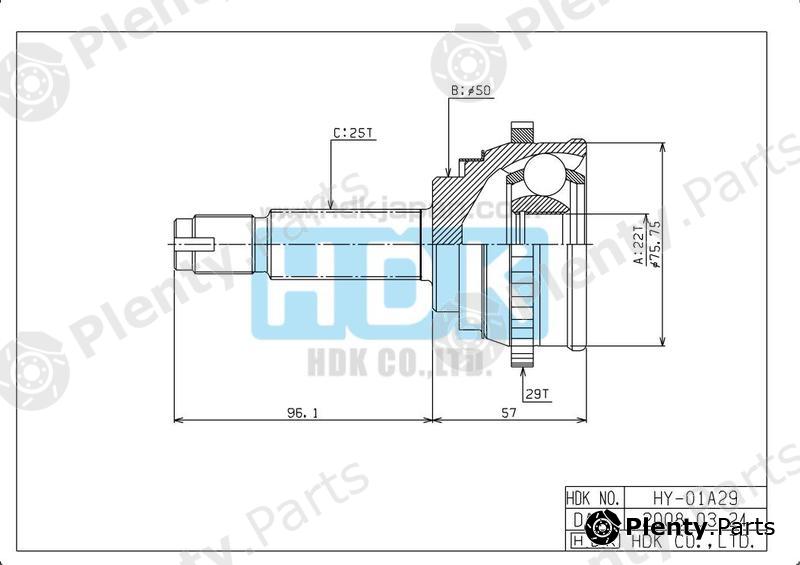  HDK part HY01A29 Joint Kit, drive shaft