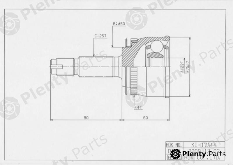  HDK part KI017A44 Joint Kit, drive shaft