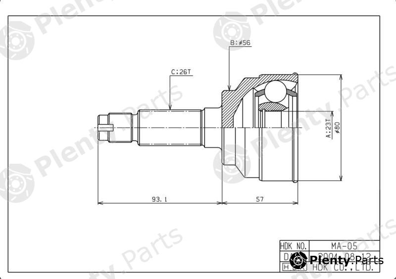  HDK part MA05 Joint Kit, drive shaft