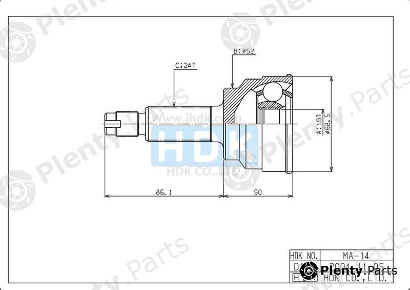  HDK part MA14 Joint Kit, drive shaft