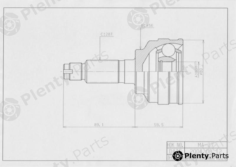  HDK part MA37 Joint Kit, drive shaft
