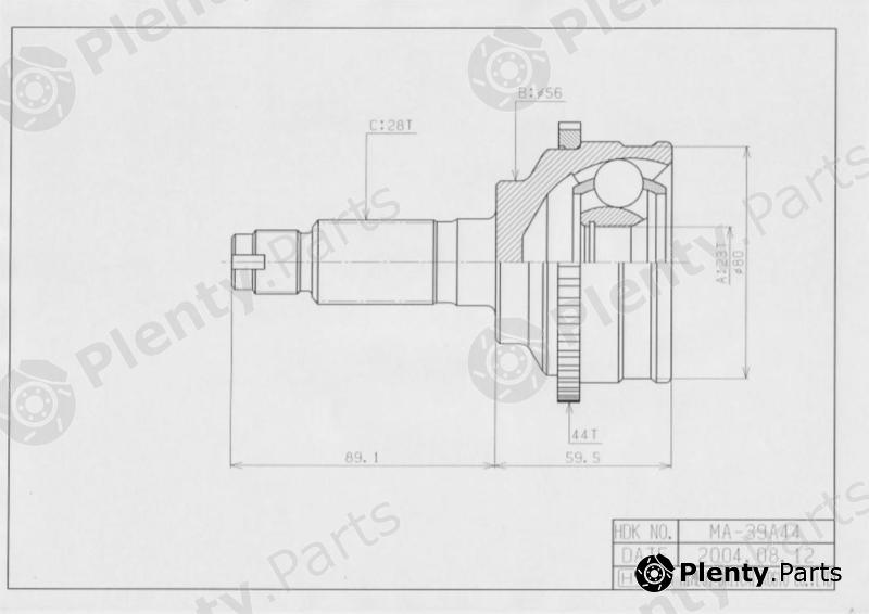  HDK part MA039A44 Joint Kit, drive shaft