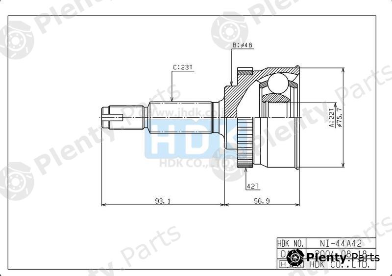  HDK part NI044A42 Joint Kit, drive shaft