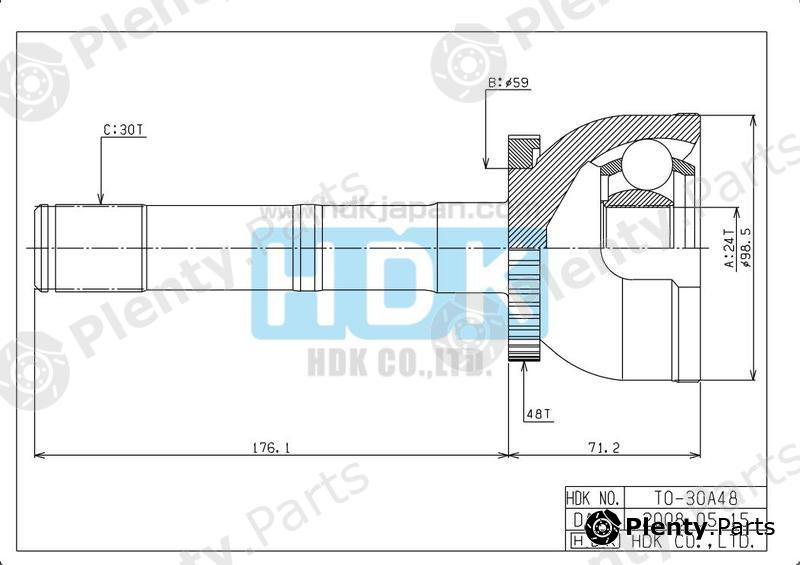  HDK part TO30A48 Joint Kit, drive shaft
