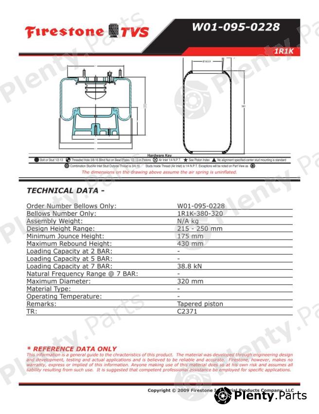  FIRESTONE part W010950228 Replacement part