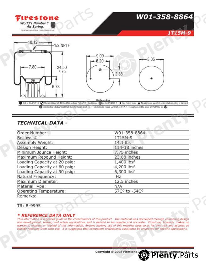  FIRESTONE part W01-358-8864 (W013588864) Replacement part