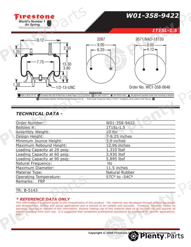  FIRESTONE part W013589422 Replacement part