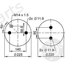  PHOENIX part 1DF20C-1 (1DF20C1) Boot, air suspension