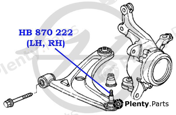 HANSE part HB870222 Lower Ball Joint Honda Jazz/Fit GD 2002-2008