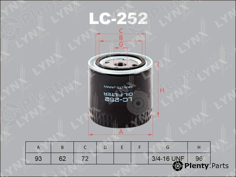  LYNXauto part LC-252 (LC252) Oil Filter