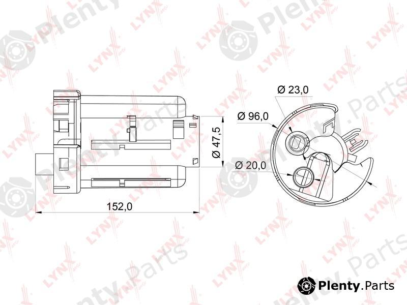  LYNXauto part LF973M Fuel filter