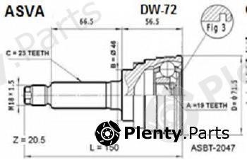  ASVA part DW72 Joint Kit, drive shaft