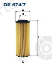  FILTRON part OE674/7 (OE6747) Oil Filter