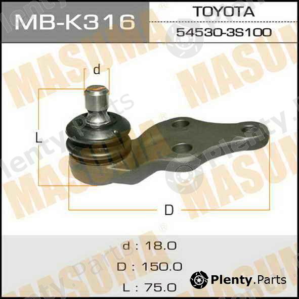  MASUMA part MB-K316 (MBK316) Replacement part