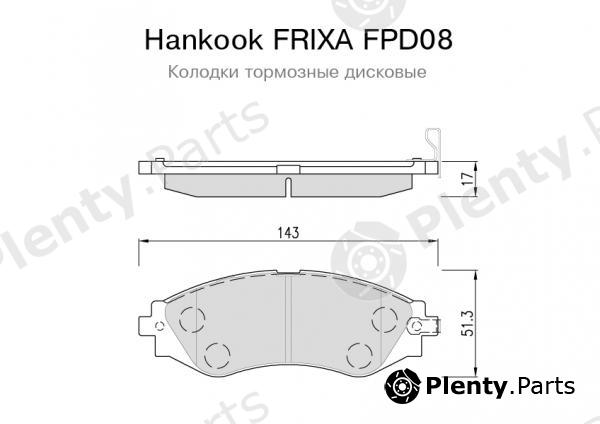  HANKOOK part FPD08 Brake Pad Set, disc brake