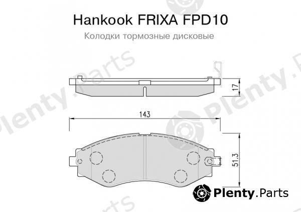  HANKOOK part FPD10 Brake Pad Set, disc brake