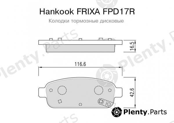  HANKOOK part FPD17R Brake Pad Set, disc brake